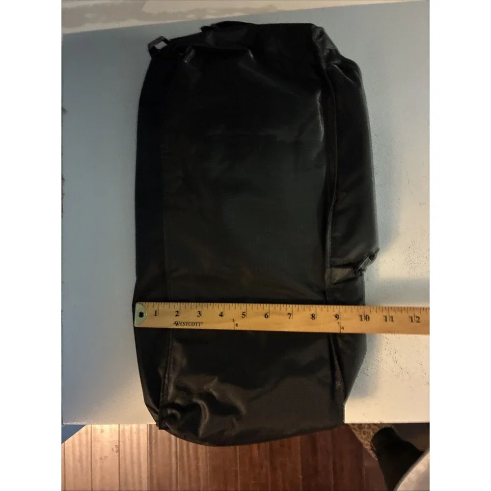 Insulated Food Bag Travel Food Tote Black Soft W/ Adjustable Strap Cold Packs L